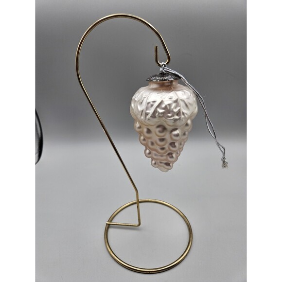 Vintage Kugel Midwest White Grape Cluster Heavy Glass Ornament - Picture 1 of 6